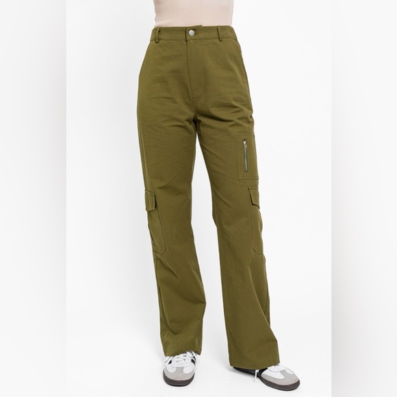 Tasha Apparel High Waisted Wide Leg Cargo Pants with Pockets - Picture 8 of 10